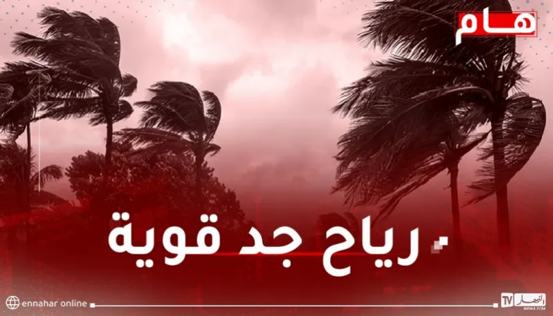 نشرية خاصة تحذر من هبوب رياح قوية تصل سرعتها إلى 90 كلم / ساعة