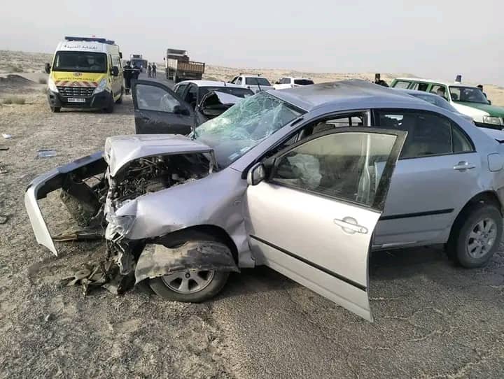 المغير : 05 جرحى في حادث تسلسلي بالطريق الوطني رقم 03