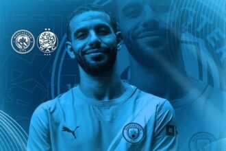 آيت نوري بديلا رفقة مانشستر سيتي في مواجهة الوداد البيضاوي