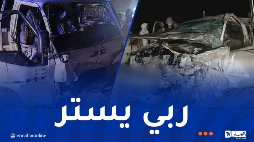 أدرار.. 12 جريحا في حادث اصطدام بين سيارة وشاحنة بقصر مراقن