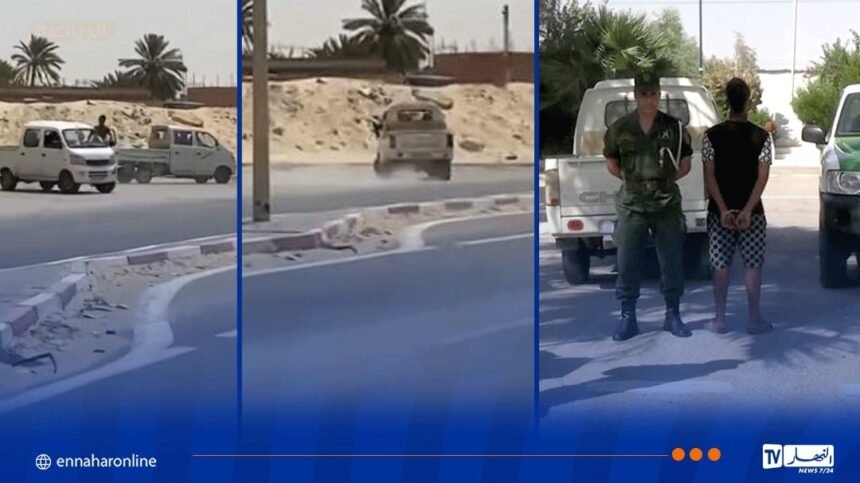 الوادي.. الدرك يوقف صاحب شاحنة صغيرة قام بمناورات خطيرة
