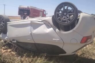 تيارت.. 5 مصابين إثر إنقلاب سيارة سياحية بالطريق الوطني رقم 23 بعين الذهب