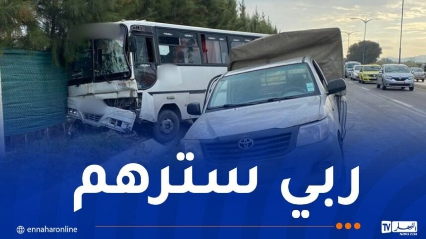 جيجل.. 13 جريحا في اصطدام بين حافلة وسيارة