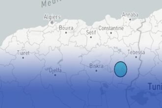 هزة أرضية بشدة 3.0 درجات شمال شرق نڨرين بتبسة