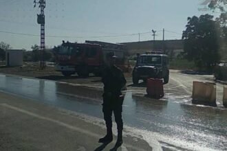 الطريق مغلق في سيدي بلعباس بسبب ارتفاع منسوب المياه